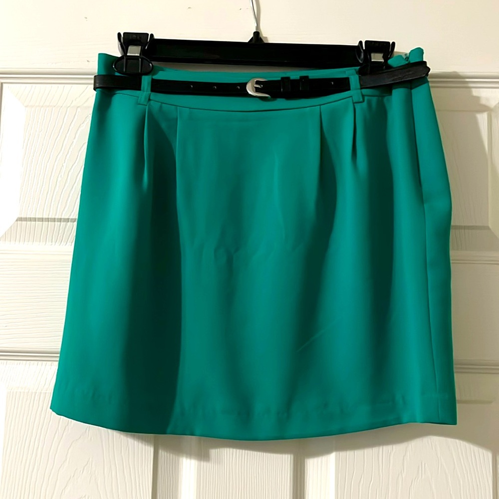 Green Mini Skirt w/ Belt